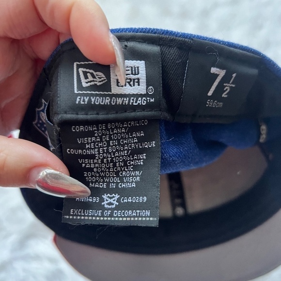 New York NY Giants NFL Football Team Cap Fitted Hat New Era 7 1/2 - Picture 5 of 6